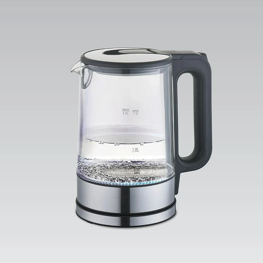 Ibrik elektrik Maestro MR-053, 1.7L, 2200W, xham, zi, transparent