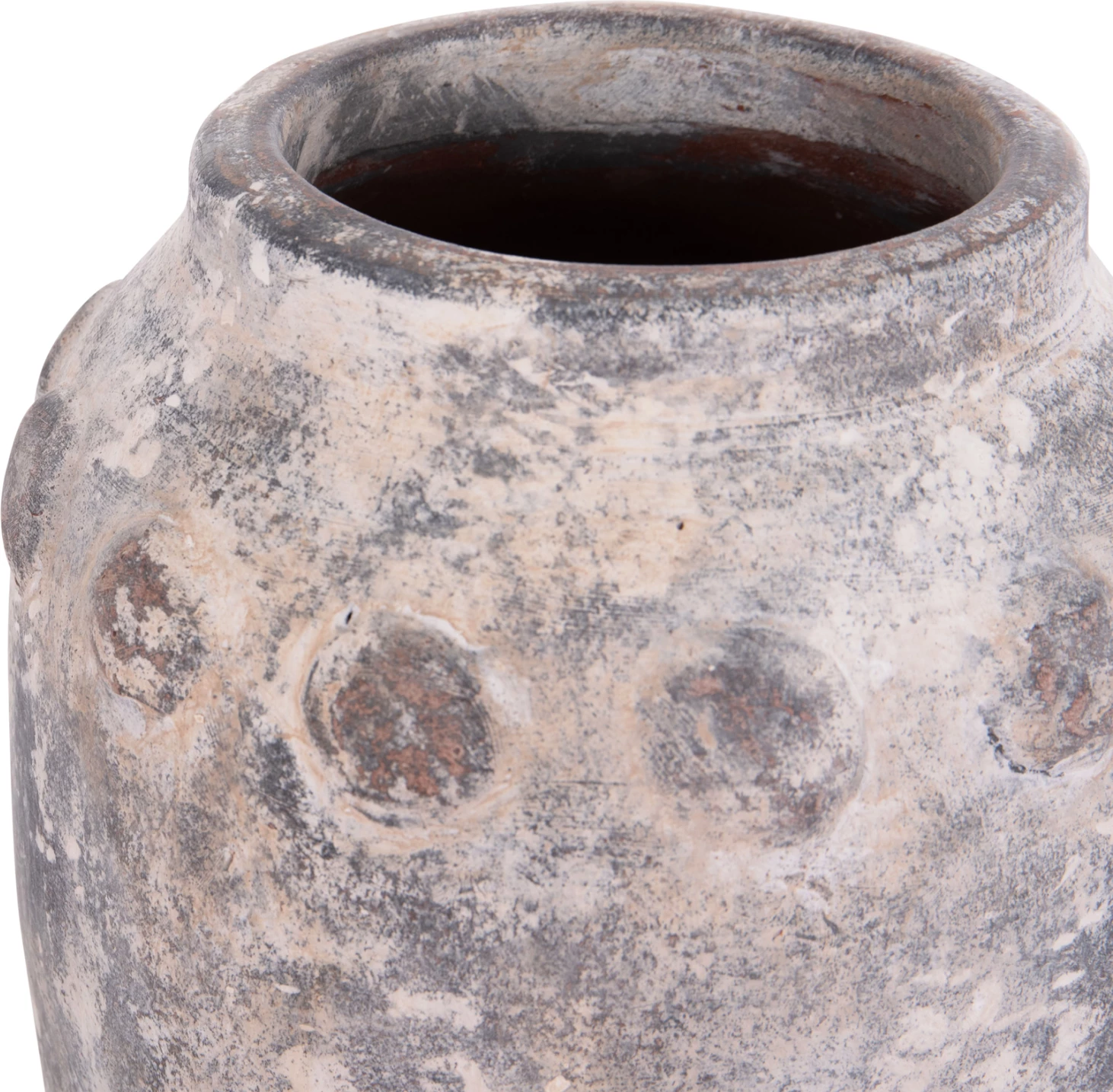 Vazo dekorative tavoline, terrakote, ngjyrë gri, VERMO FH4392, 20x19cm