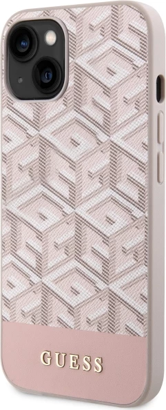 Mbështjellës Guess GCube Stripes MagSafe për iPhone 14 Plus 6.7", rozë