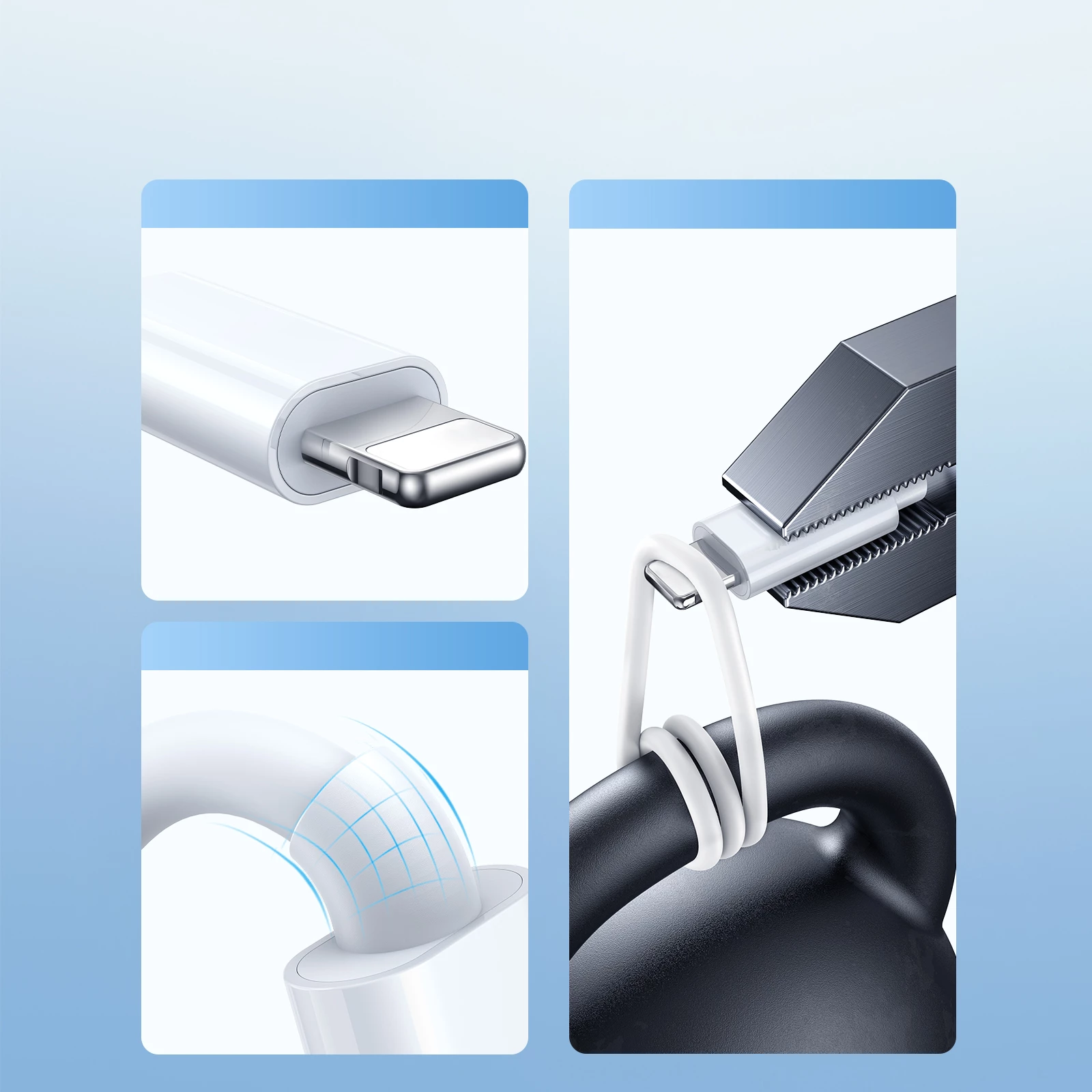 Kabllo karikimi 3-në-1 Joyroom S-IW007, USB-A, magnetik, Lightning, 1.2m, e bardhë