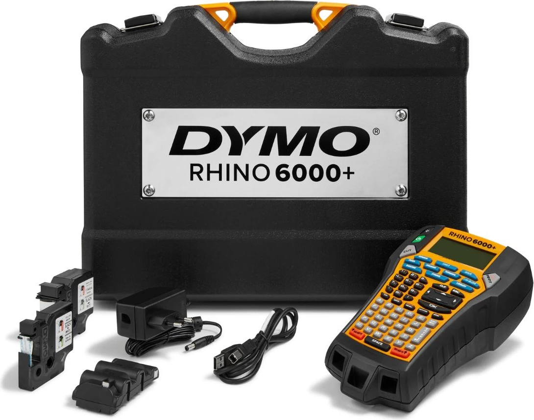 Printer etiketash, Dymo, Rhino 6000+ RH6000K / 2122966, me kuti transporti dhe aksesorë, verdhë, set