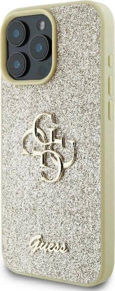 Mbështjellës Guess Fixed Glitter Big 4G për iPhone 16 Pro, Ari