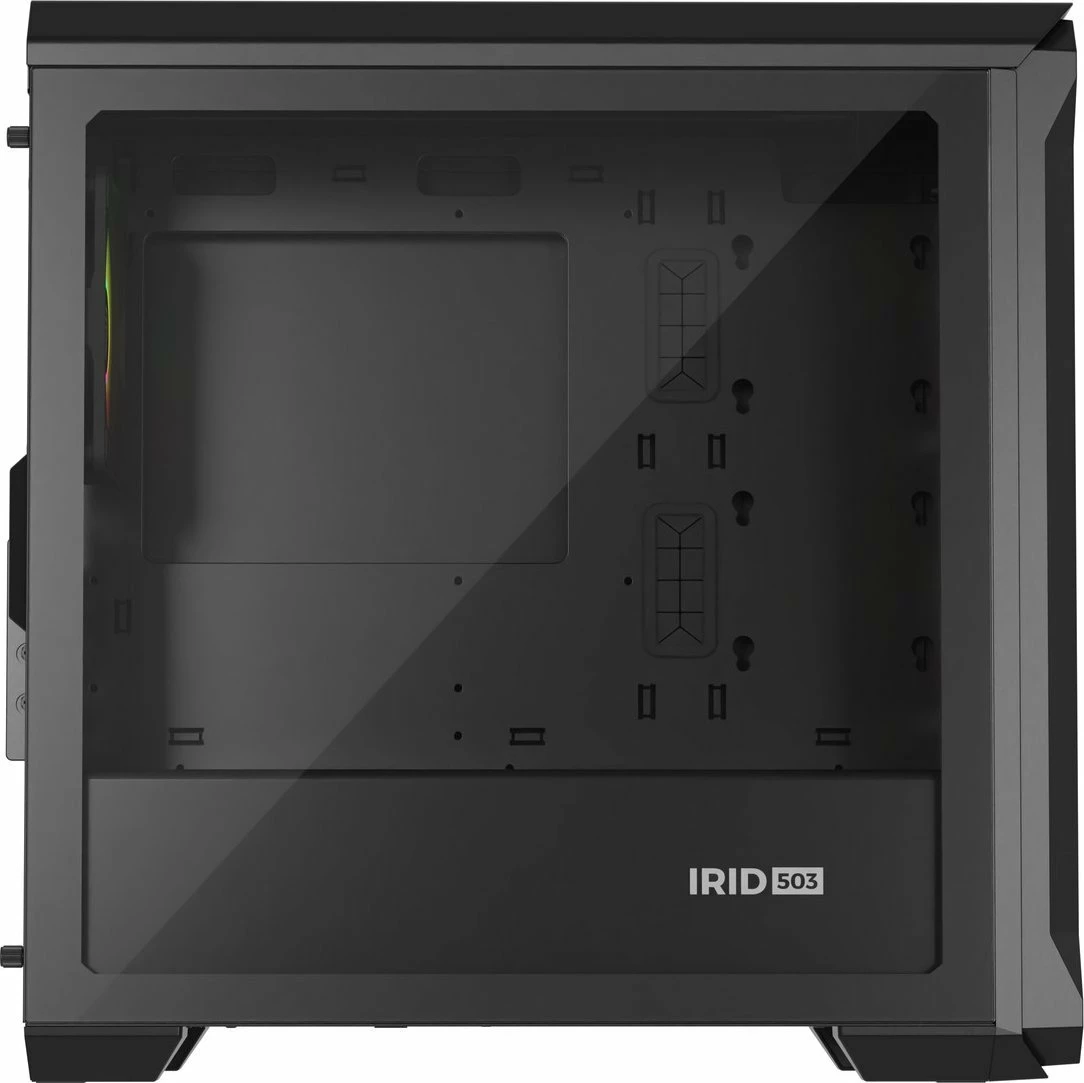 Kasë GENESIS Irid 503 ARGB V2 NPC-1559 Micro Tower, Micro-ATX/Mini-ITX, x4 ventilatorë ARGB 120mm, e zezë