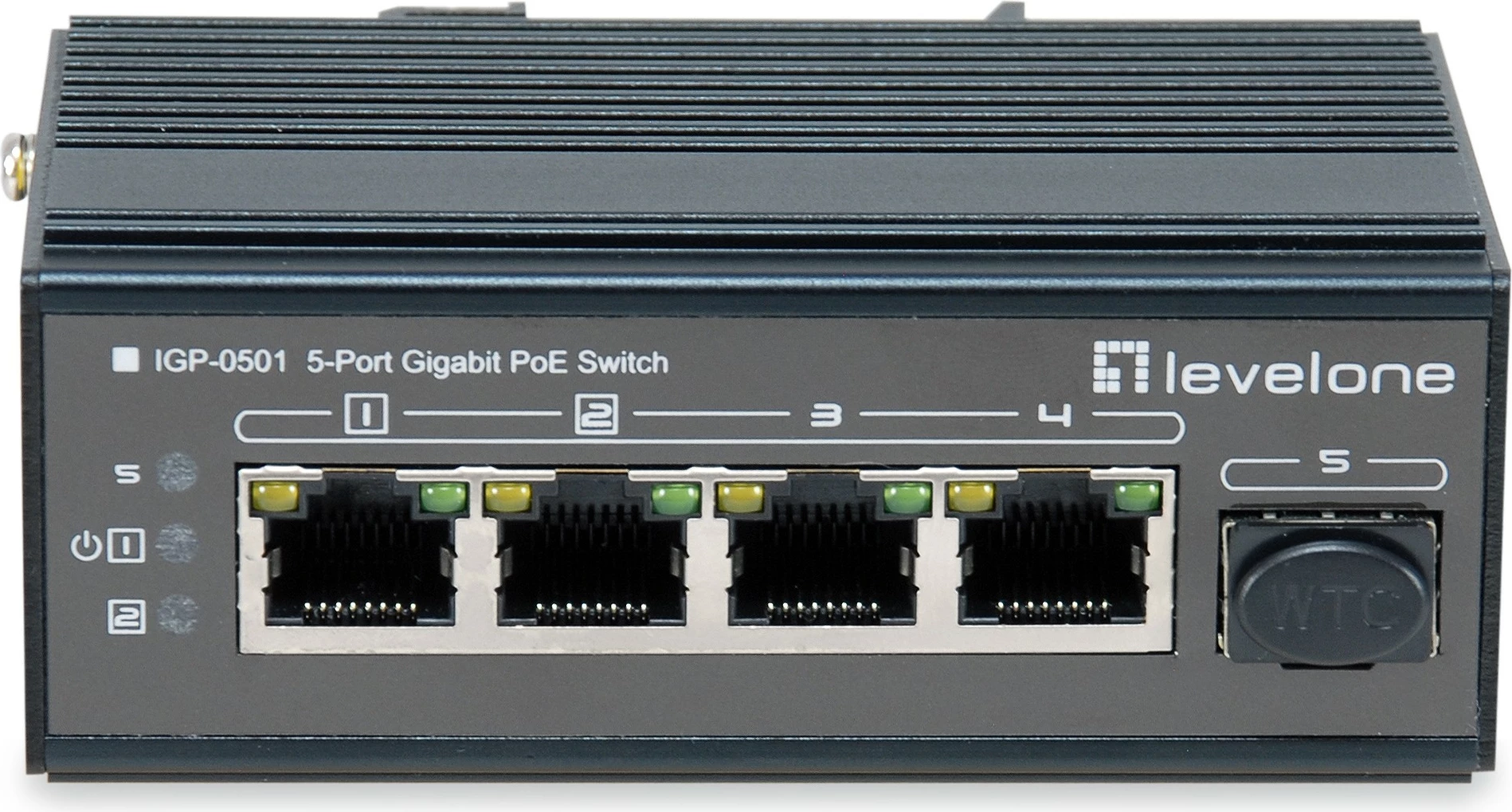 Switch LevelOne 5-Port Gigabit Industrial, DIN-Rail, Ethernet Gigabit, PoE