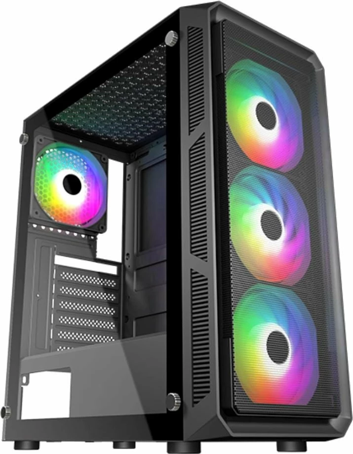 Kasë VeinX Hermes Mesh VX-HE19A Midi Tower ATX/uATX ARGB pa furnizues rryme e zezë