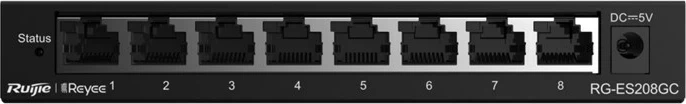 Switch Ruijie RG-ES208GC, 8 porta Gigabit, i menaxhueshëm, Gri