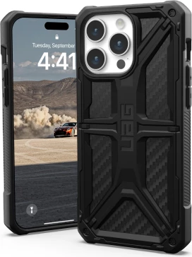 Mbështjellës UAG Monarch për iPhone 15 Pro Max, karbon i zi