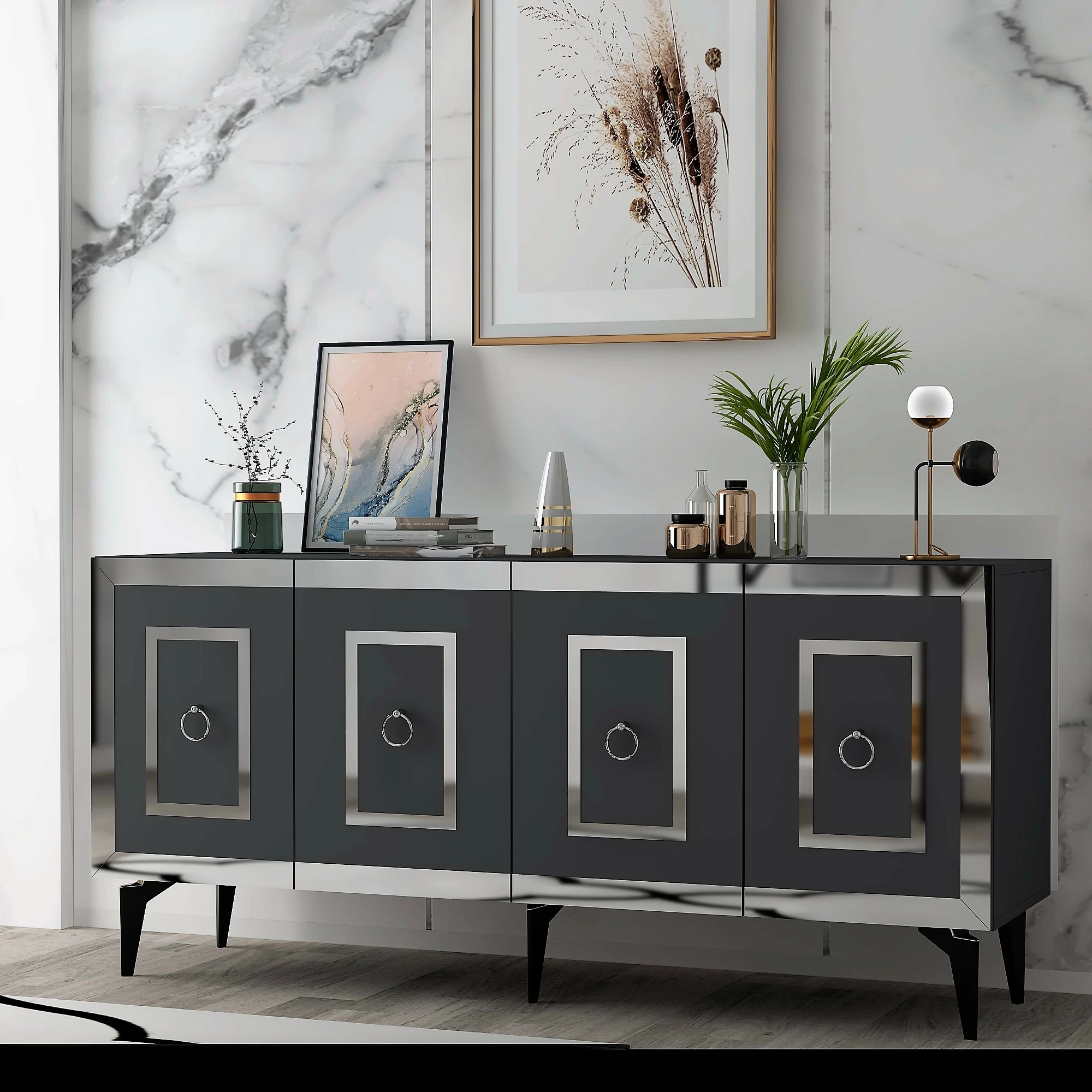 Konsolë Hanah Home, Karya, antracit dhe argjend