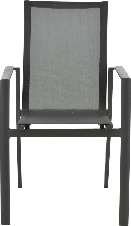 Karrige për kopsht Dashiell metalike e zezë textilene e zezë 71x58x94cm