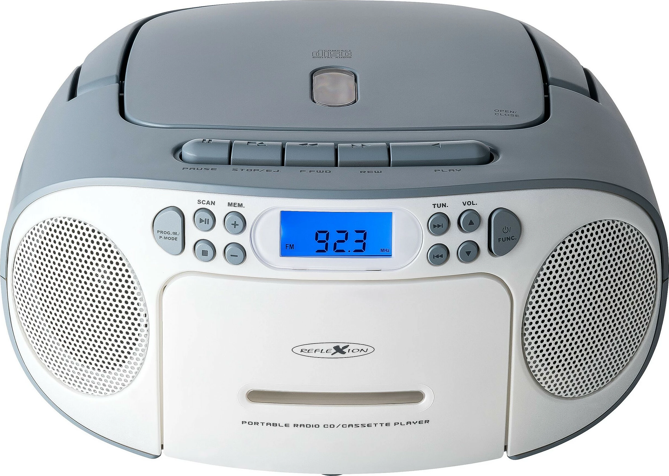 Radio CD portativ Reflexion RCR2260, 20W, FM PLL, AUX, bardhë/blu