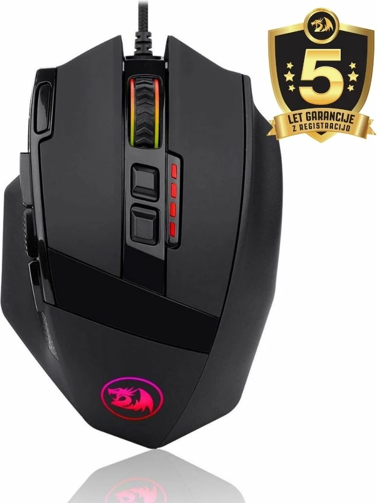Maus gaming Redragon Sniper M801-RGB, 12400 DPI, RGB, me kabllo, i zi
