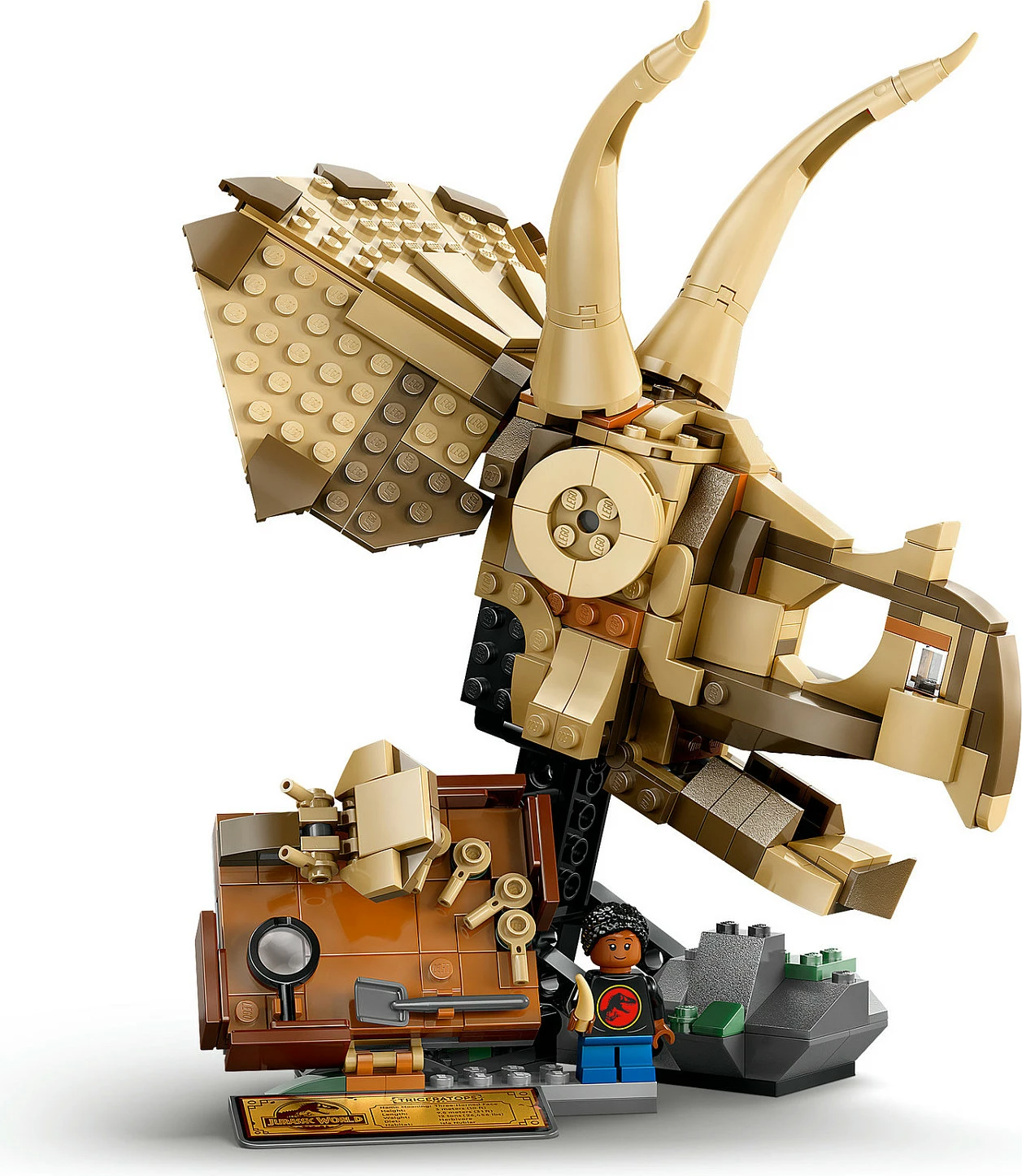 Set ndërtimi LEGO Jurassic World 76969, fosili i Triceratopsit, 468 pjesë, multikolor