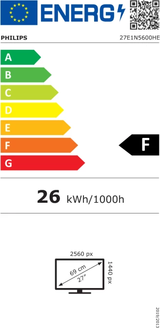 Monitor Philips 27E1N5600HE 27\" IPS QHD 75 Hz, USB-C PD 65W, kamerë 5MP pop-up