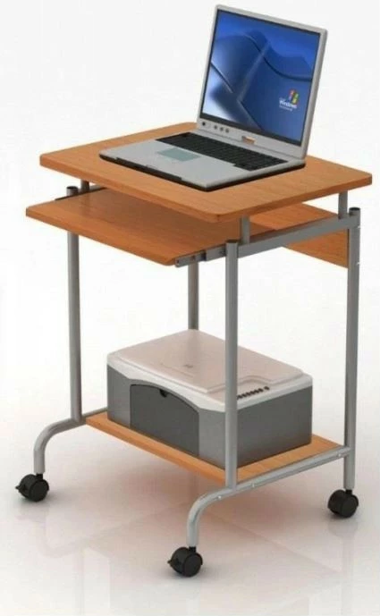 Tavolinë kompjuteri Techly 305694, MDF fagu, metal argjend, 60x45x75cm