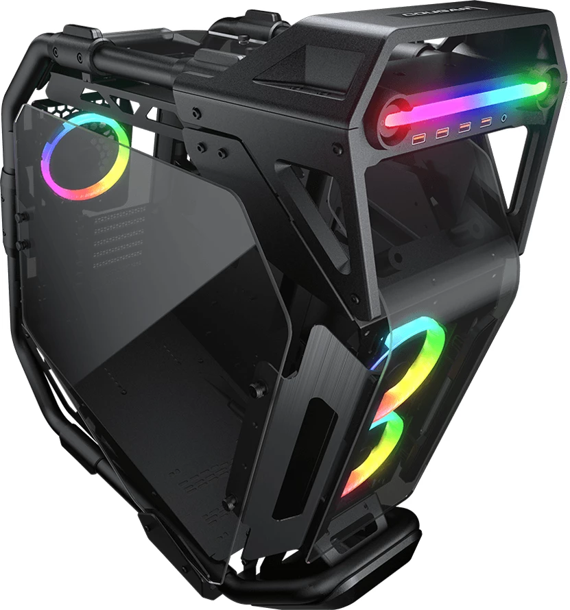 Kasë COUGAR CRATUS Mid Tower, tempered glass, RGB, Black