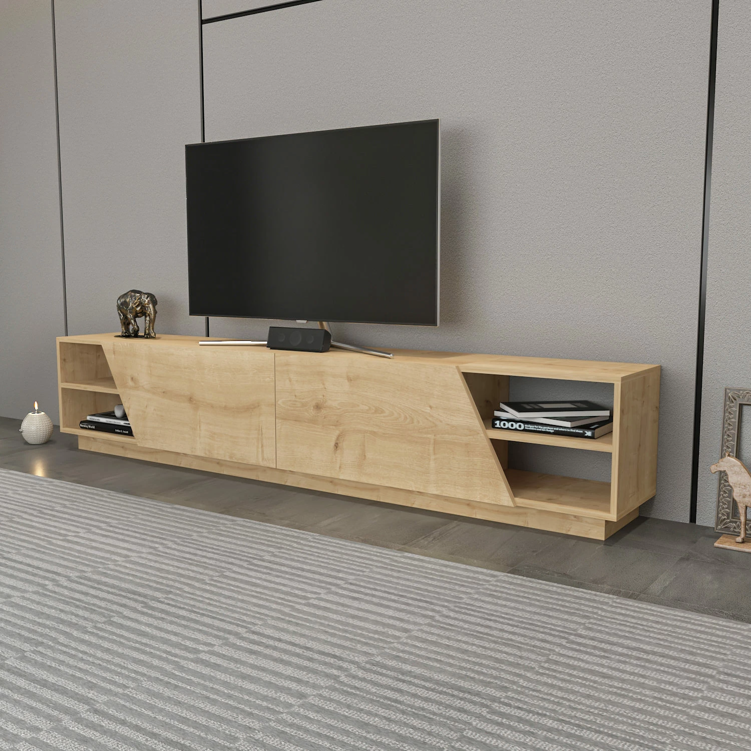 Komodë TV Hanah Home, ngjyrë lisi, Rhodes
