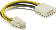 Kabllo energjie DeLOCK P4 mashkull në Molex 4-pin mashkull, 0.13 m, shumëngjyrëshe
