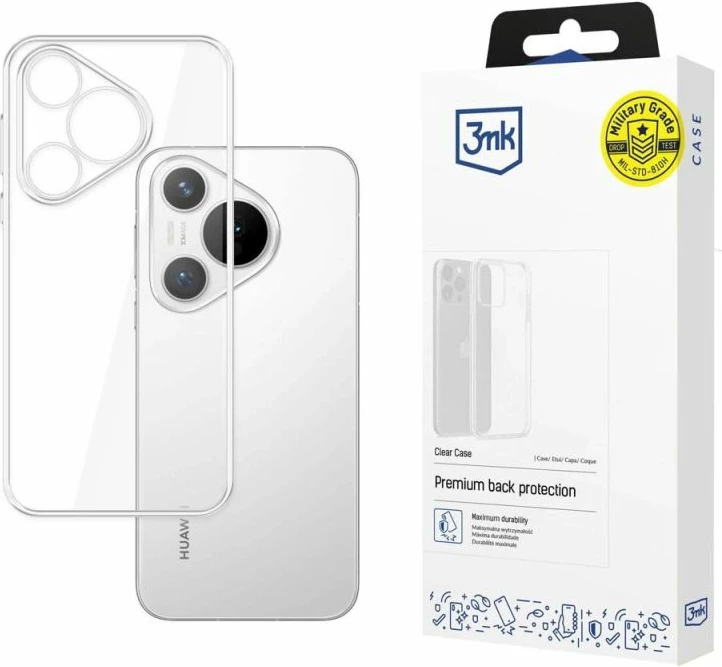 Mbrojtëse telefoni 3mk Protection Clear Case për Huawei Pura 70, transparente