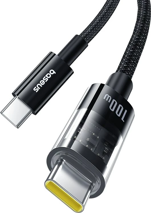 Kabllo USB-C në USB-C Baseus Gem, 2 m, 100 W, E zezë