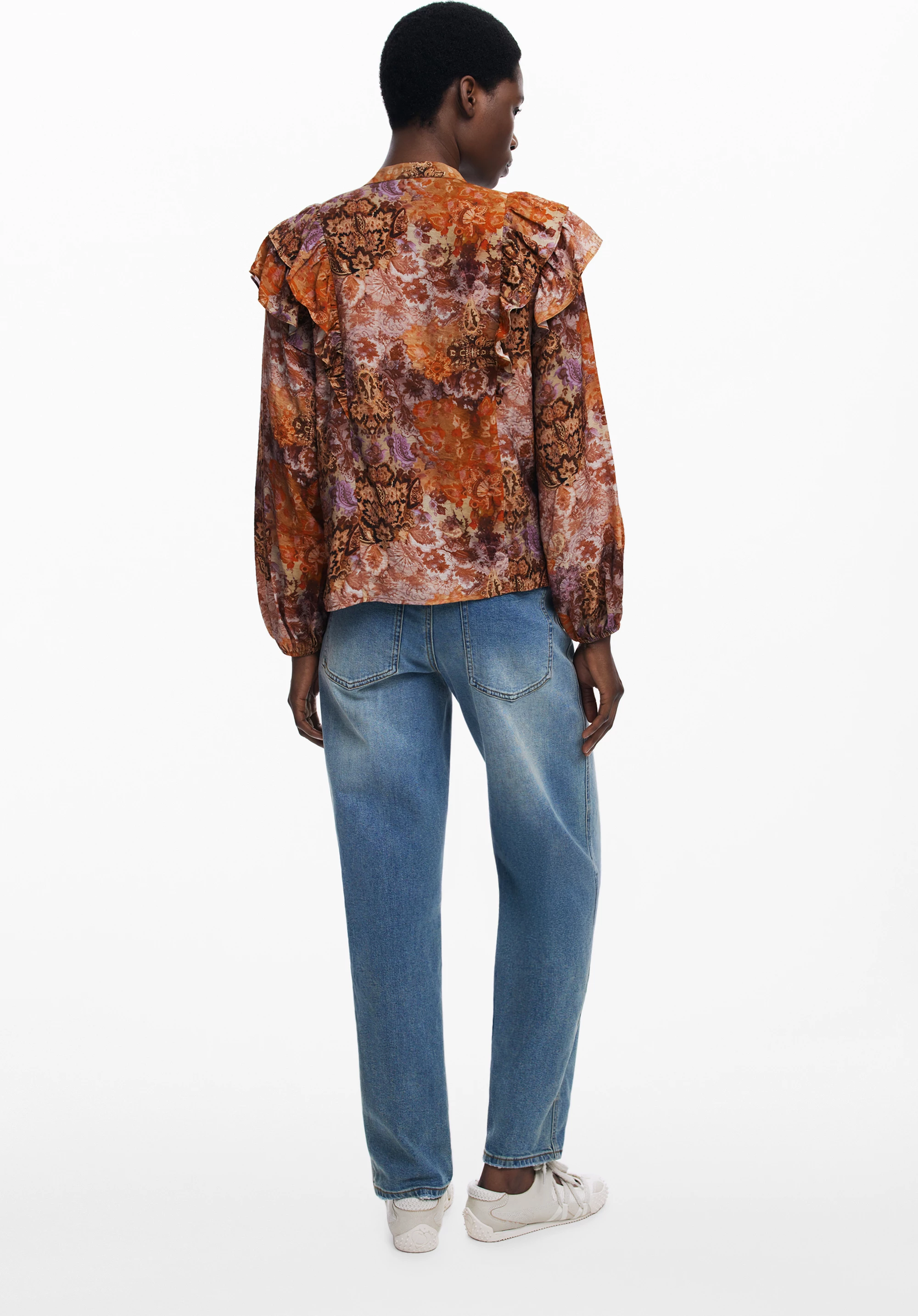 Këmishë DESIGUAL për femra, portokalli