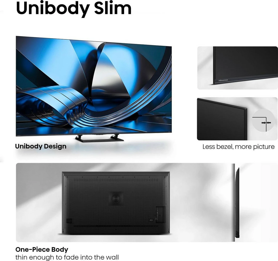 Smart TV Hisense 55U7SE, 55" 4K ULED MiniLED 144Hz, WiFi/Bluetooth, e zezë