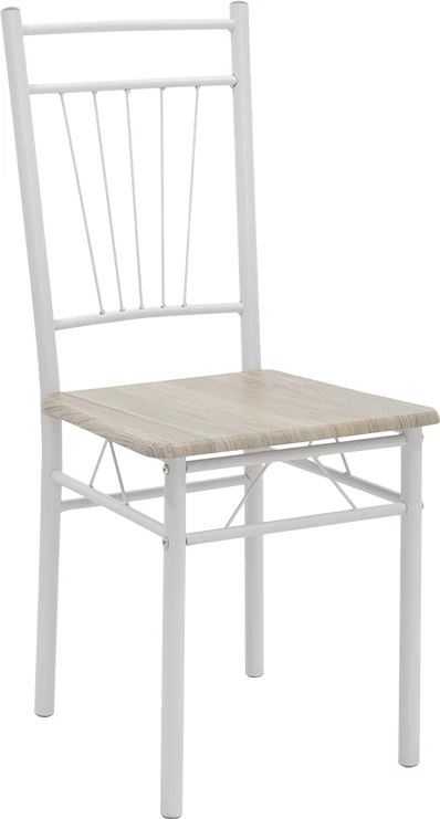 Tavolinë me karrige Roza 5 copë ngjyrë sonoma - këmbë të bardha me shkëlqim 120x70x75cm