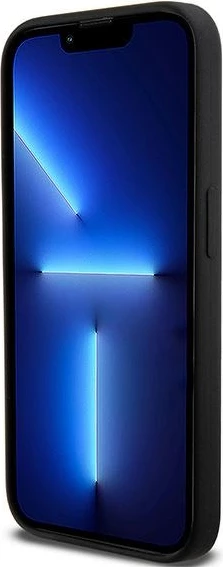 Mbështjellës DKNY Liquid Silicone me logo të bardhë, MagSafe, për iPhone 15 Pro, i zi