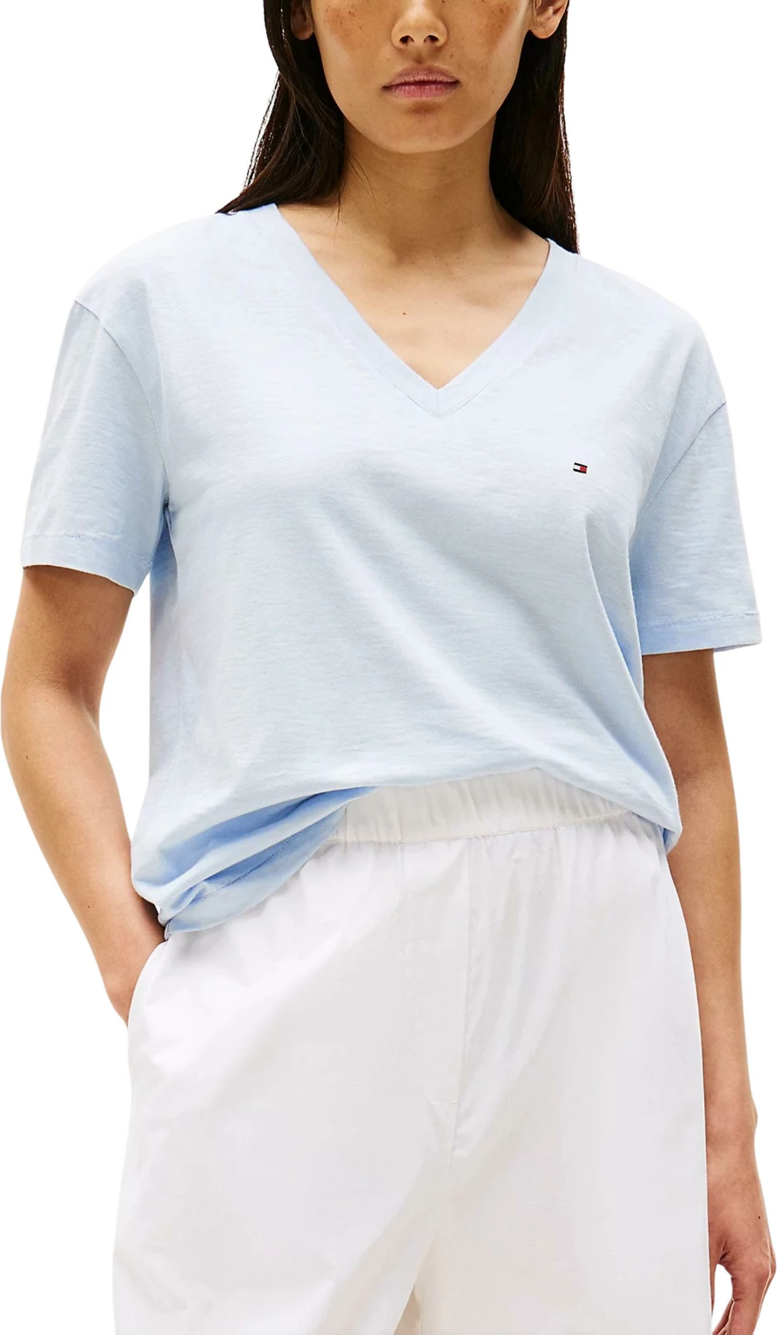 Maicë për femra Tommy Hilfiger WW0WW43901, blu e zbehtë [Madhësia: XS]