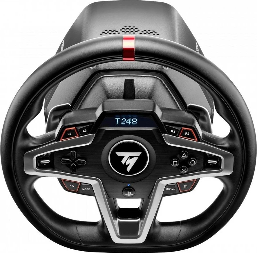 Timon lojrash, Thrustmaster T248R, 900° force feedback, 25 butona, USB me tela, për PC/PS4/PS5, me pedale T3PM, zi