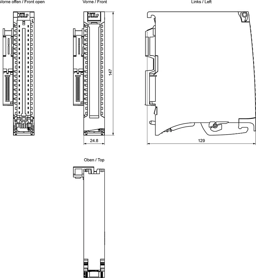 Modul hyrjesh digjitale Siemens SIMATIC S7-1500 6ES7521-1BH10-0AA0, DI 16x 24V DC, 16K, gri