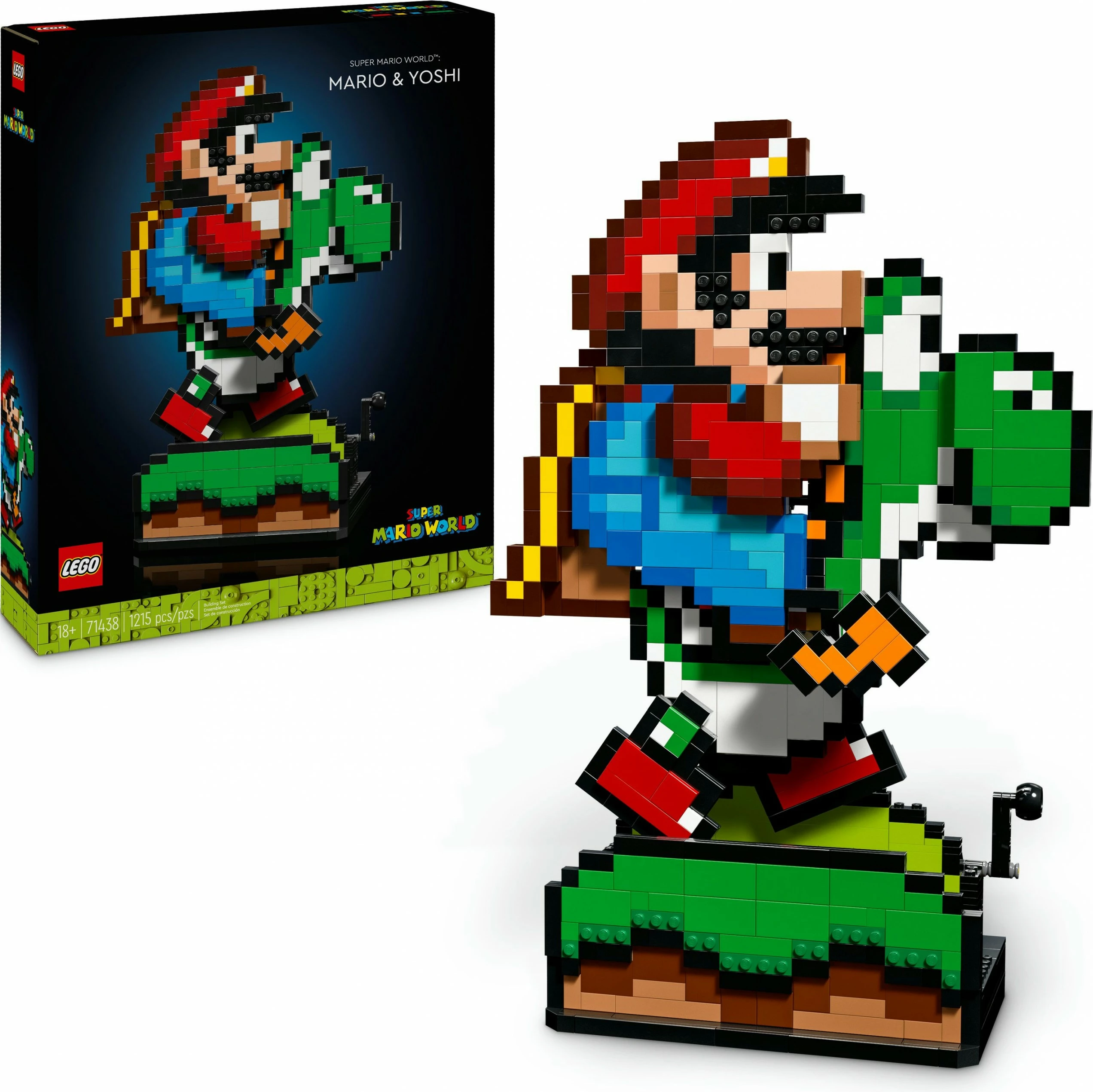Set ndërtimi LEGO Super Mario World Mario & Yoshi, 1215 copë, plastikë, shumëngjyrësh