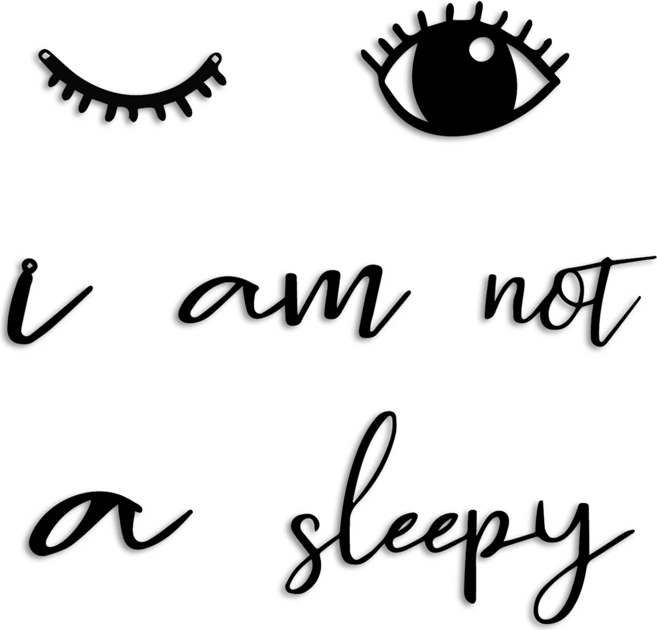 Aksesor dekorativ metalik për mur, Wallity, Not Sleepy