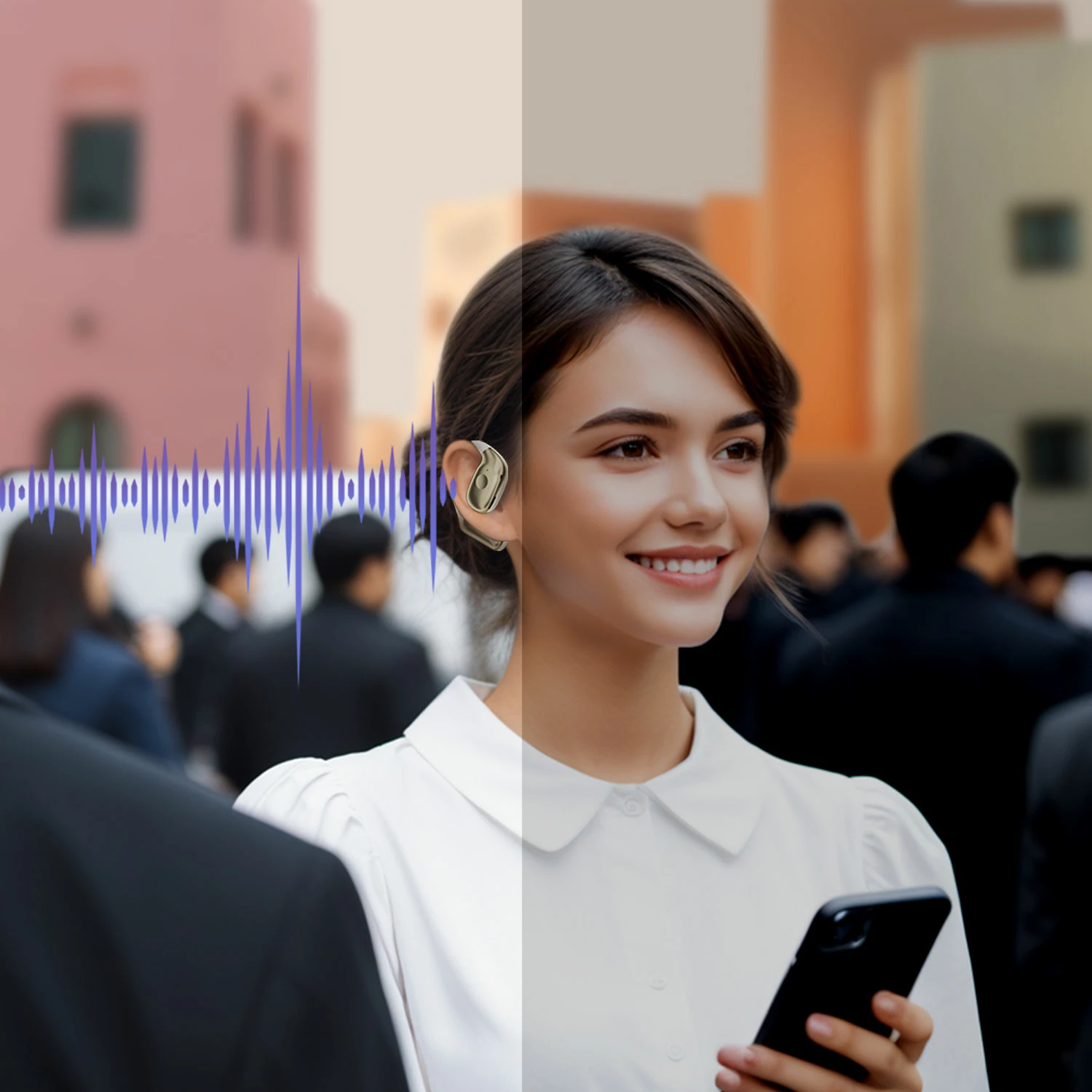 Kufje Bluetooth Dudao U17Max OWS, pa tela, USB-C, e bardhë