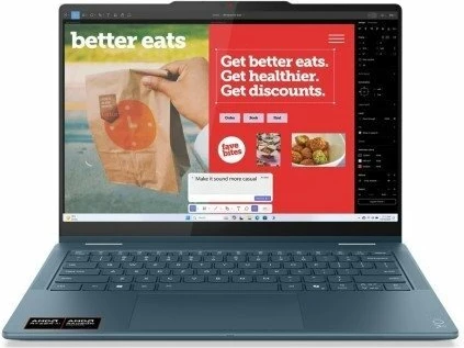 Laptop 2n1 Lenovo Yoga 7 14AKP10 (83JR008NPB) Ryzen AI 5 340, 16GB RAM, 512GB SSD, 14" OLED Touch, Windows 11, blu, set me Yoga Pen