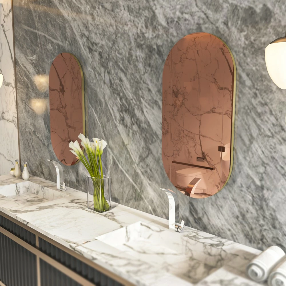 Pasqyrë Hanah Home, Riors, bronzi, ari
