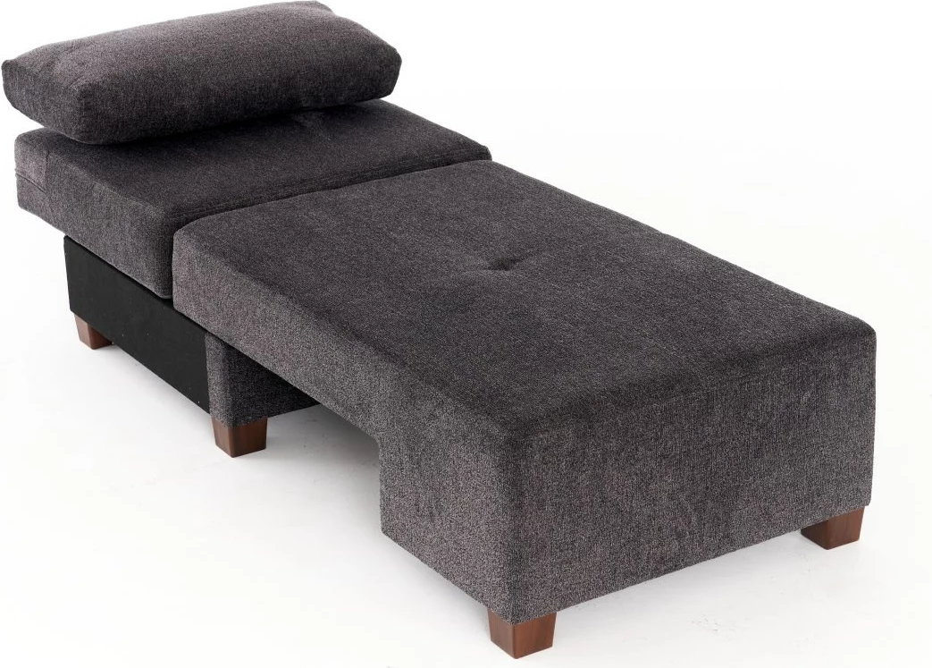 Krevat-sofá treshe, Atelier del Sofa, pëlhurë Perenna Chenille, antracit