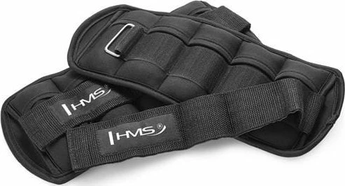 Pesha për kyçe dhe duar HMS ONK05 2 x 2.5 kg, e rregullueshme, e zezë (set 2 copë)