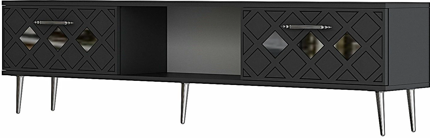 Komodë për TV Skye Decor, Dome, anthracite, silver