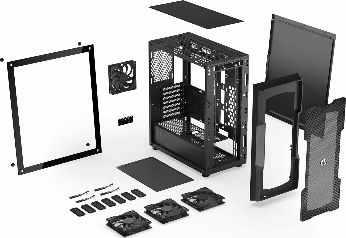 Kasë Endorfy Regnum 400 Air EY2A008 Midi Tower ATX, 2x 2.5\" + 2x 3.5\", 2x USB 3.0, pa furnizues rryme, e zezë