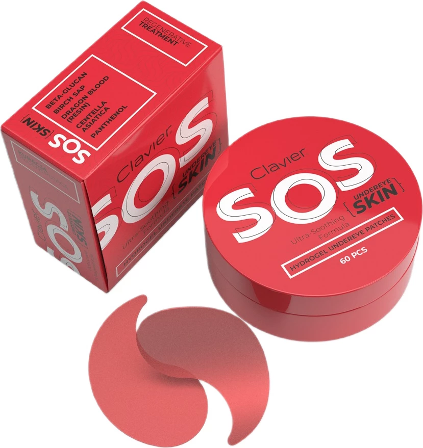 Patches për nën sy Clavier SOS Undereye Skin për femra, 60 copë