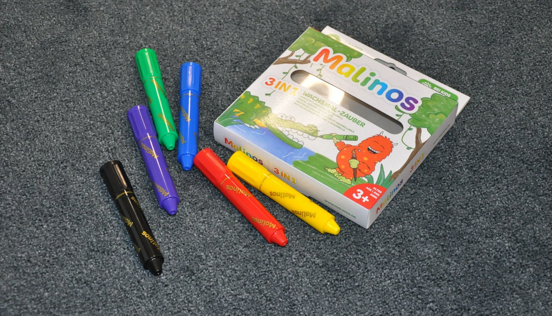 Set lapsa ngjyrues Malinos 3-në-1, 6 copë, multikolor
