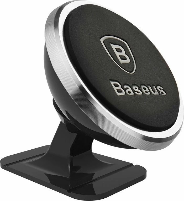 Mbajtëse magnetike për celular Baseus 360° Rotation Magnetic Mount Holder SUGENT-NT0S, montim me shirit ngjitës, argjend