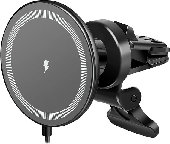 Karikues wireless për veturë LogiLink, mbajtëse celulari, 15W, i rrumbullakët, i zi