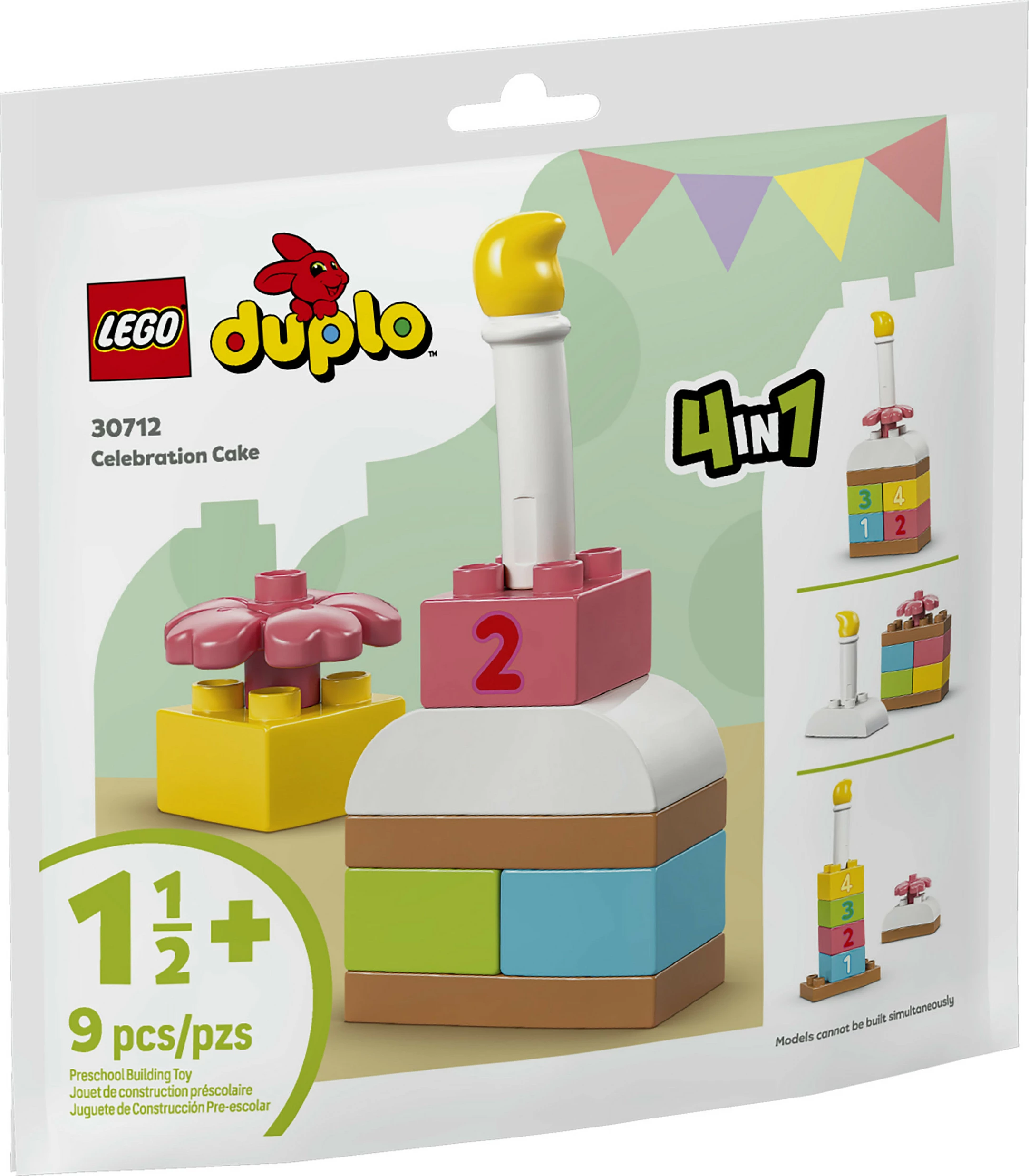 Set lodër ndërtimi LEGO DUPLO Celebration Cake 30712, 9 copë, 1.5+ vjeç, multikolor