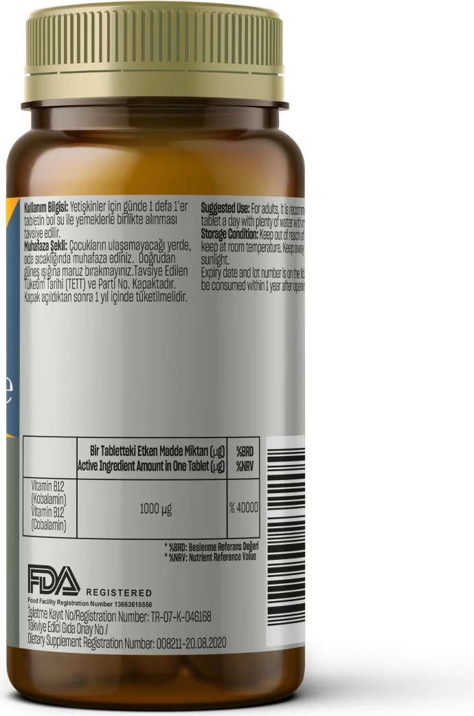 Vitamin B12 Methylcobalamin 1000 µg 60 tabs