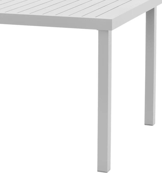 Set tavoline me karrige Kliton-Mabu, 5 pjesë,, alumin, ngjyrë e bardhë, 150x80x74cm