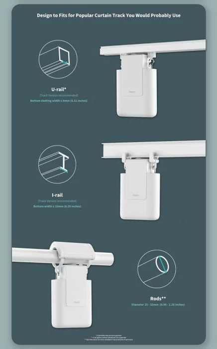 Motor për perde AQARA Curtain Driver E1 CM-M01R, Zigbee 3.0, USB-C, i bardhë, set 1 copë