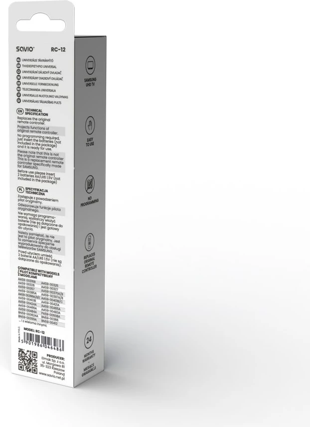 Telekomandë universale RC-12, e zezë