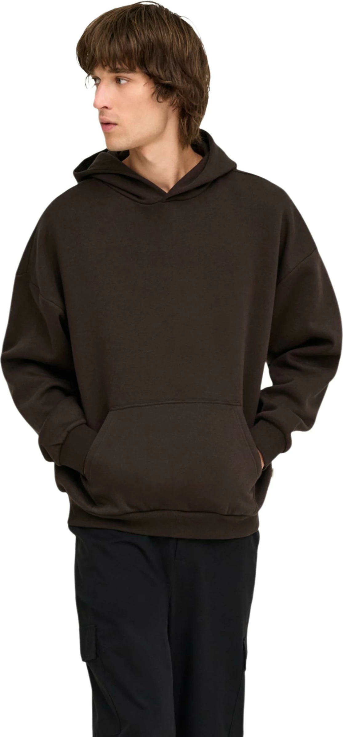 Duks me kapuç Only & Sons Onsceres Ovz Ls Hoodie Sweat Noos 22036786, kafe