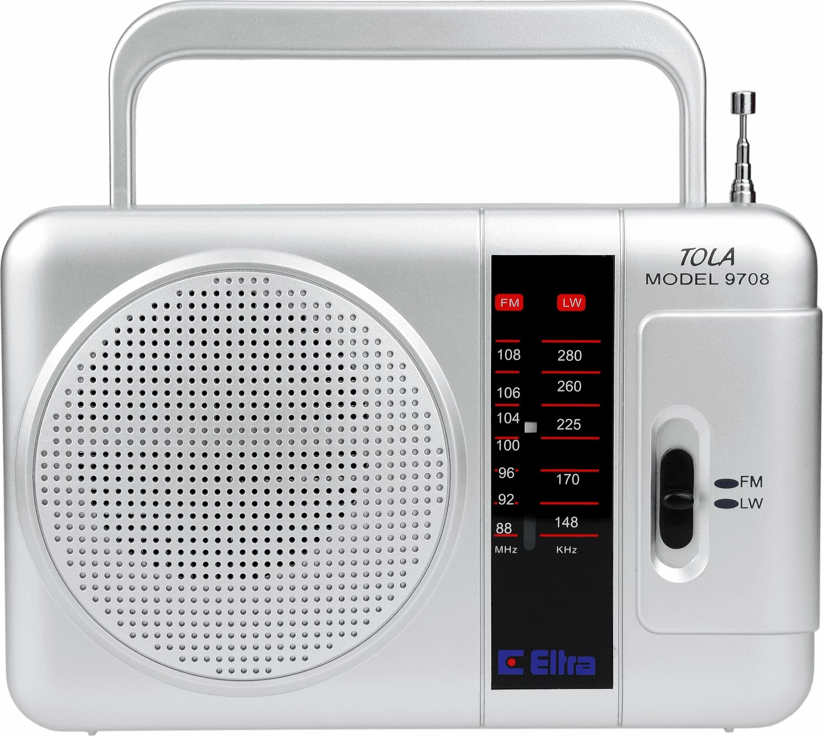Radio Eltra Tola 3 FM/LW, me bateri dhe rrymë, argjendtë
